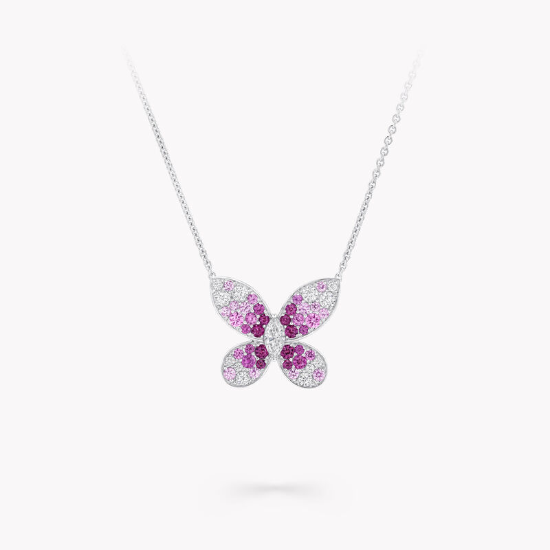 Butterfly Ruby, Pink Sapphire and Diamond Medium Pendant