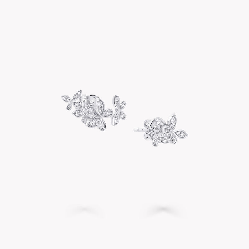 Asymmetrical Pav&eacute; Diamond Butterfly Earrings