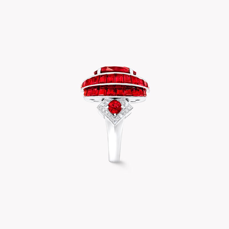 Oval Ruby and White Diamond Ring