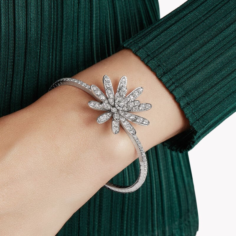 Large Wild Flower Diamond Bangle