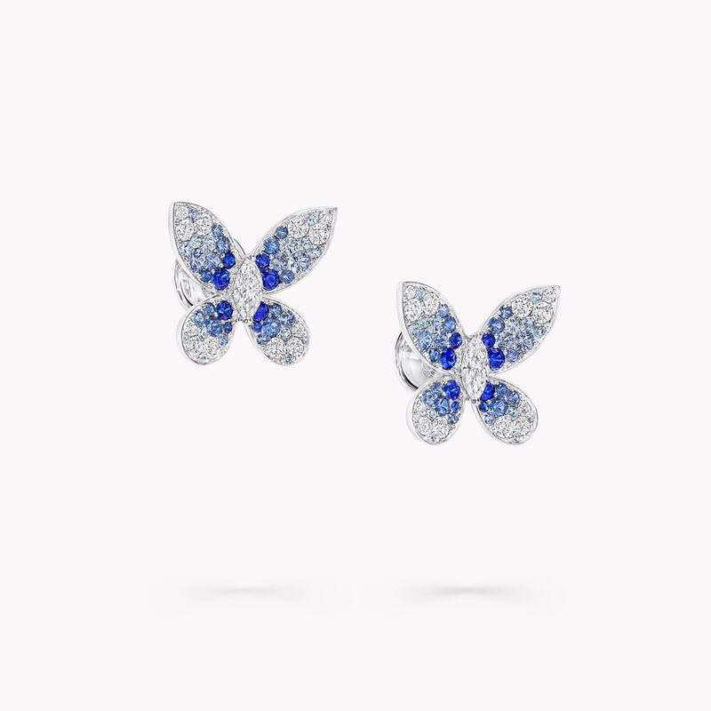 Butterfly Sapphire, Tourmaline and Diamond Earrings 