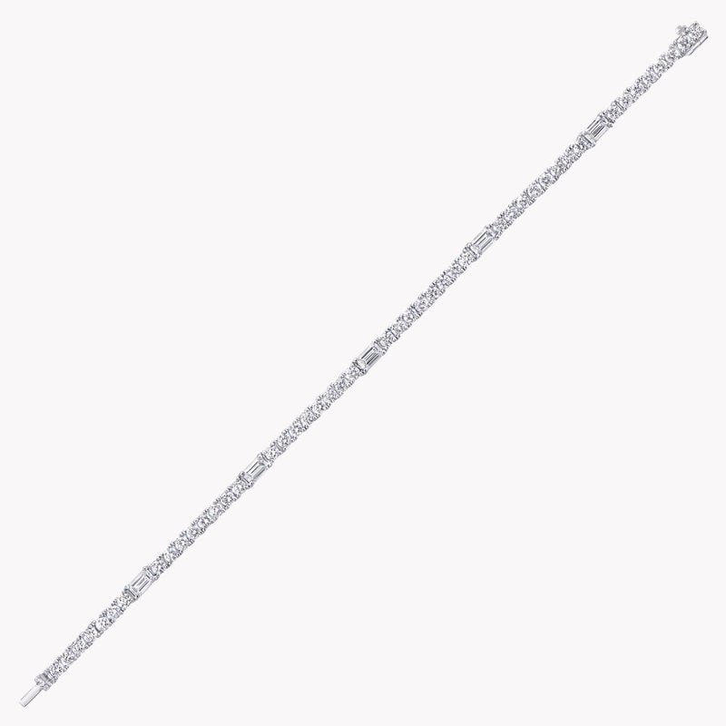 Round and Emerald Cut Diamond Bracelet