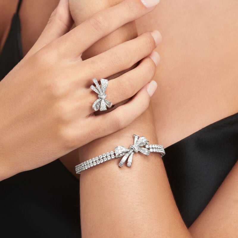 Tilda&rsquo;s Bow Classic Diamond Double Strand Bracelet