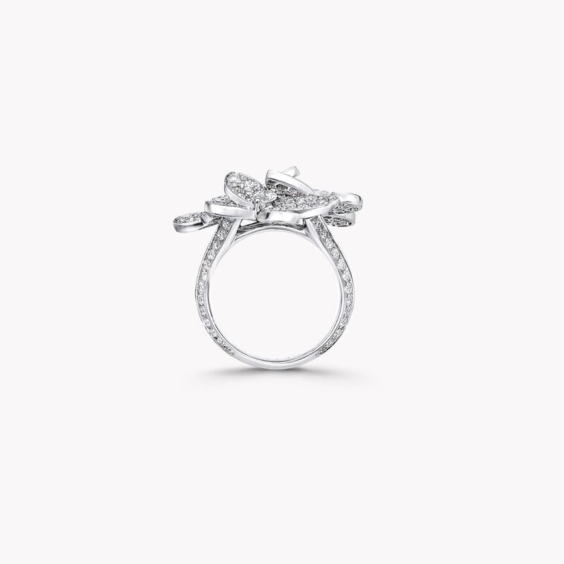 Triple Pav&eacute; Butterfly Diamond Small Ring