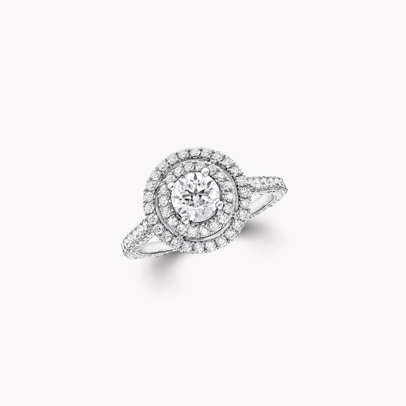Twin Constellation Round Diamond Engagement Ring