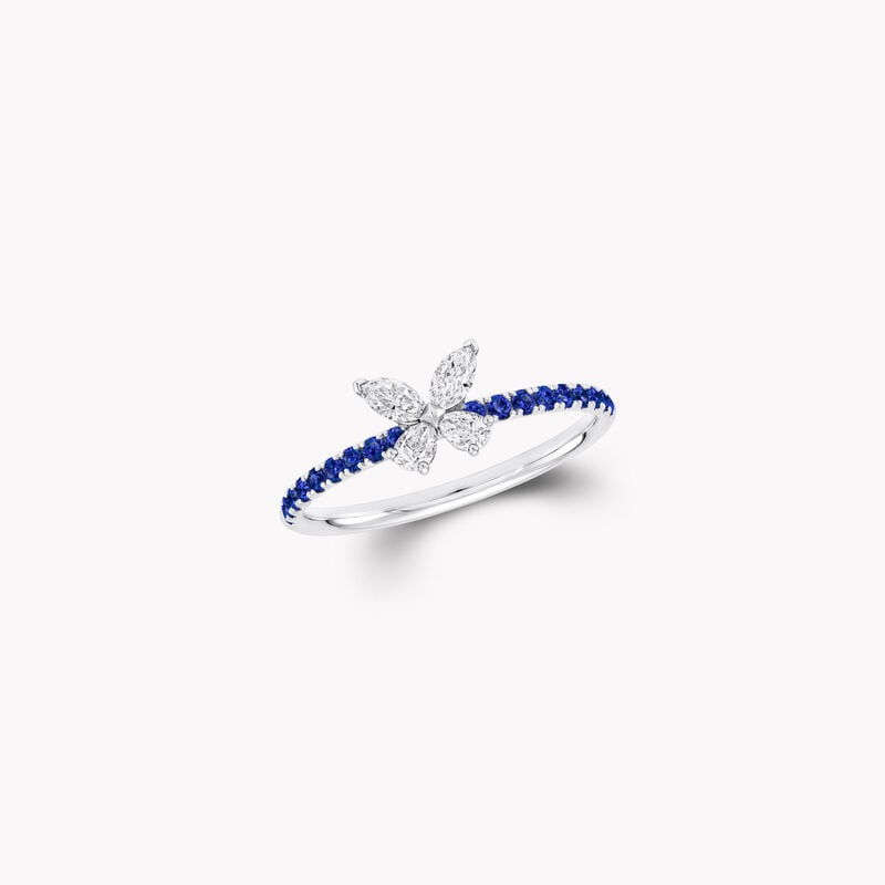 Butterfly Blue Sapphire and Diamond Ring