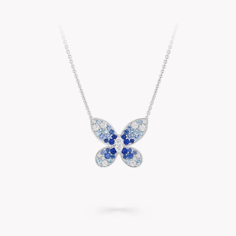 Butterfly Sapphire, Tourmaline and Diamond Medium Pendant