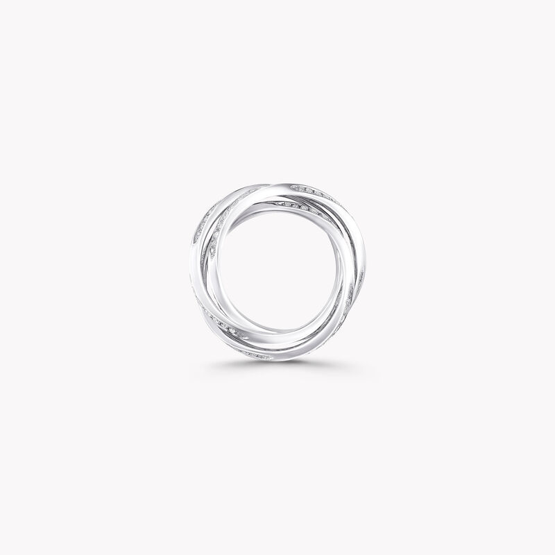 Triple Spiral Pav&eacute; Diamond Ring