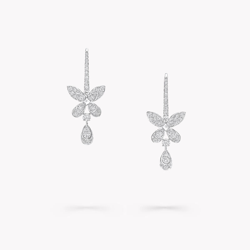 Pav&eacute; Butterfly Diamond Drop Earrings