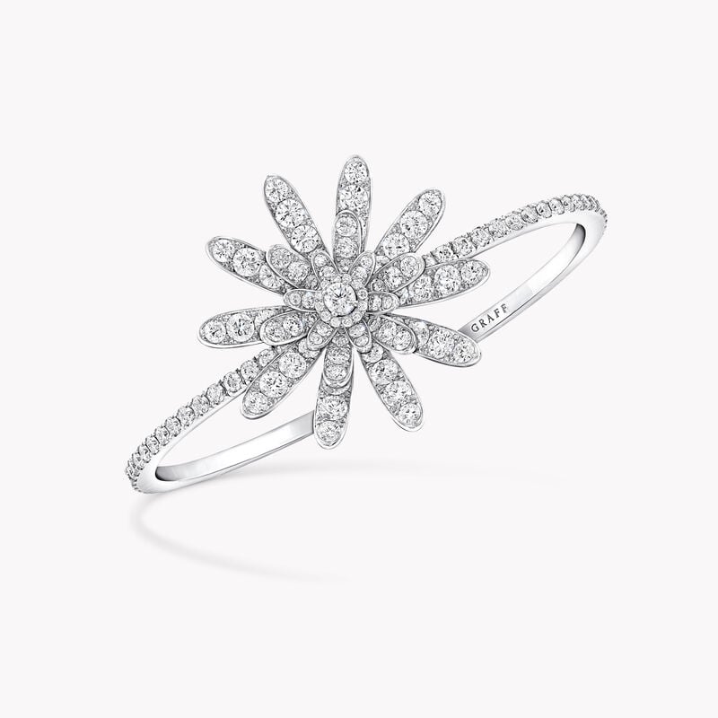 Large Wild Flower Diamond Bangle