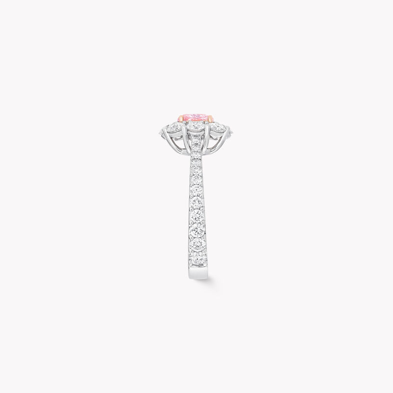 Cushion Cut Fancy Orange Pink Diamond Solitaire Ring