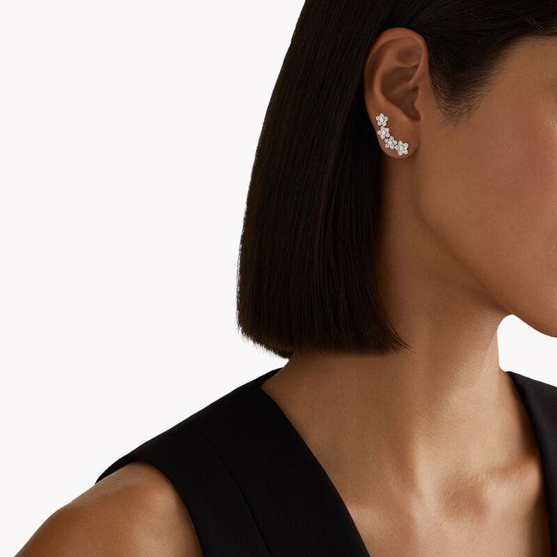 Wild Flower Petite Pav&eacute; Diamond Ear Climbers