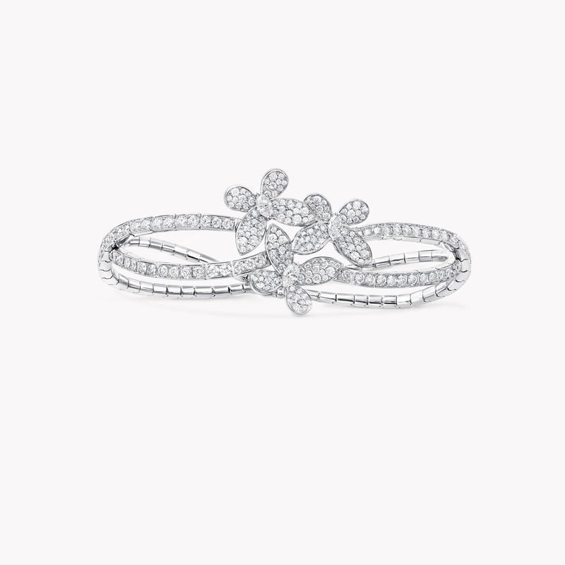 Triple Pav&eacute; Butterfly Diamond Bracelet