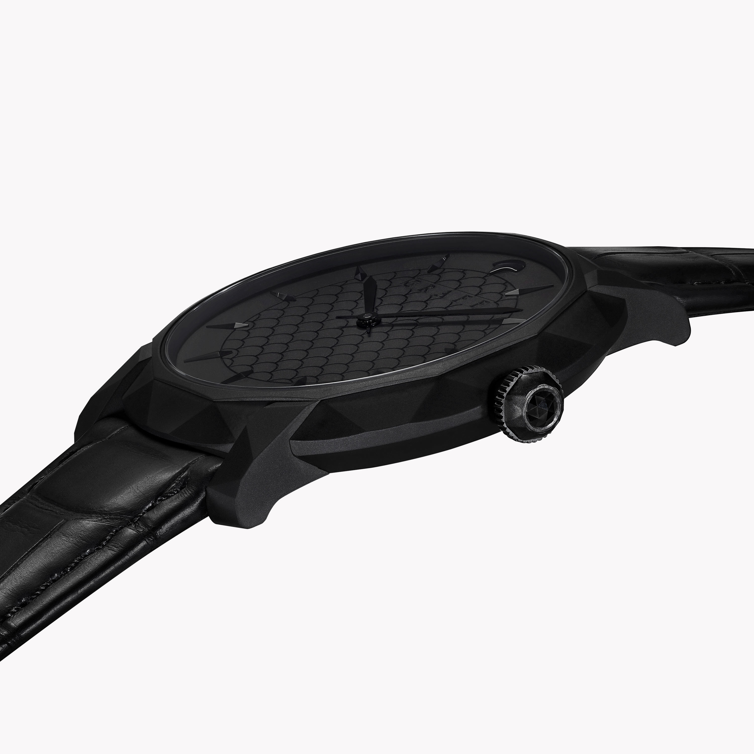 Eclipse 43mm Watch - black dial, titanium DLC - Graff