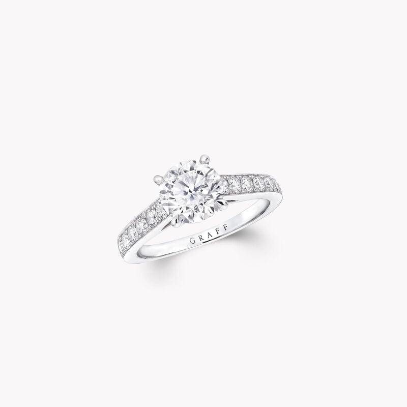Bague de fian&ccedil;ailles ronde en diamants Flame
