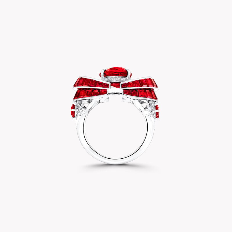 Oval Ruby and White Diamond Ring