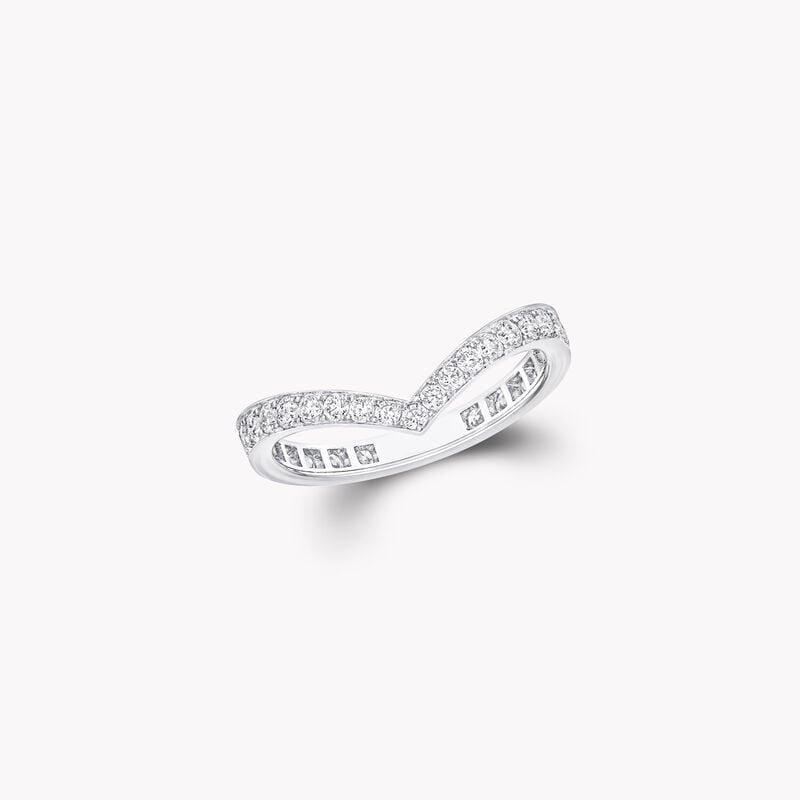 V-Shape Diamond Wedding Band