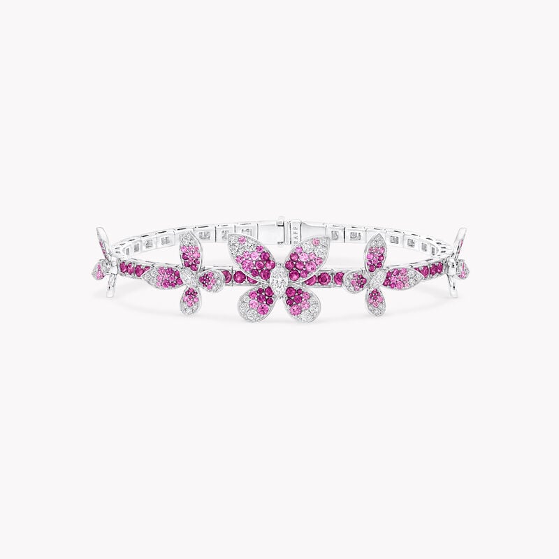 Butterfly Ruby, Pink Sapphire and Diamond Bracelet