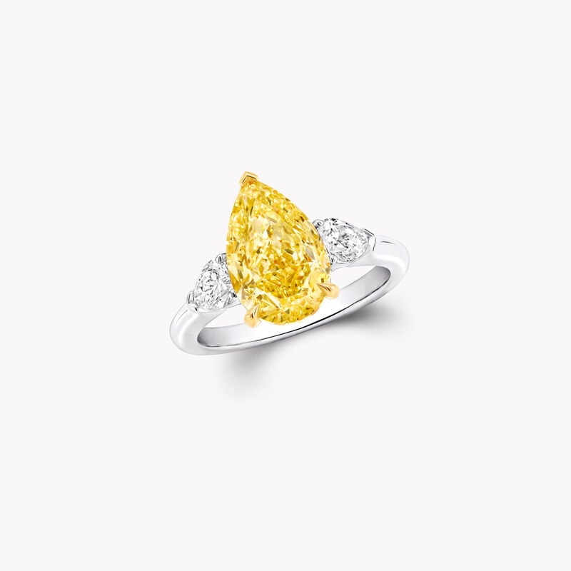 Promise Pear Shape Yellow Diamond Engagement Ring