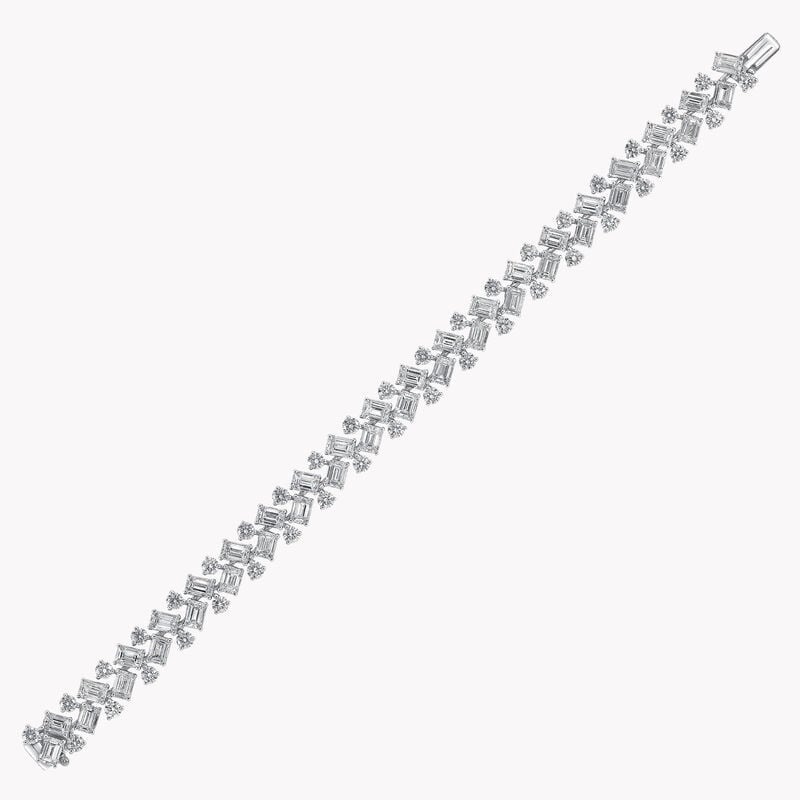 Emerald Cut And Round Diamond Bracelet