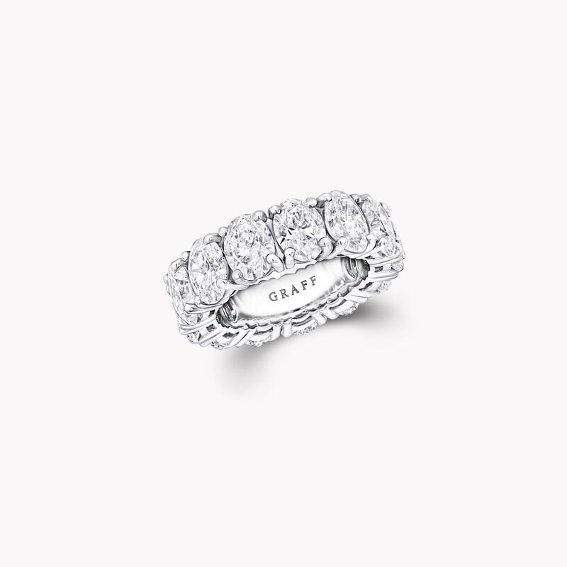 Claw Set Oval Diamond Eternity Ring