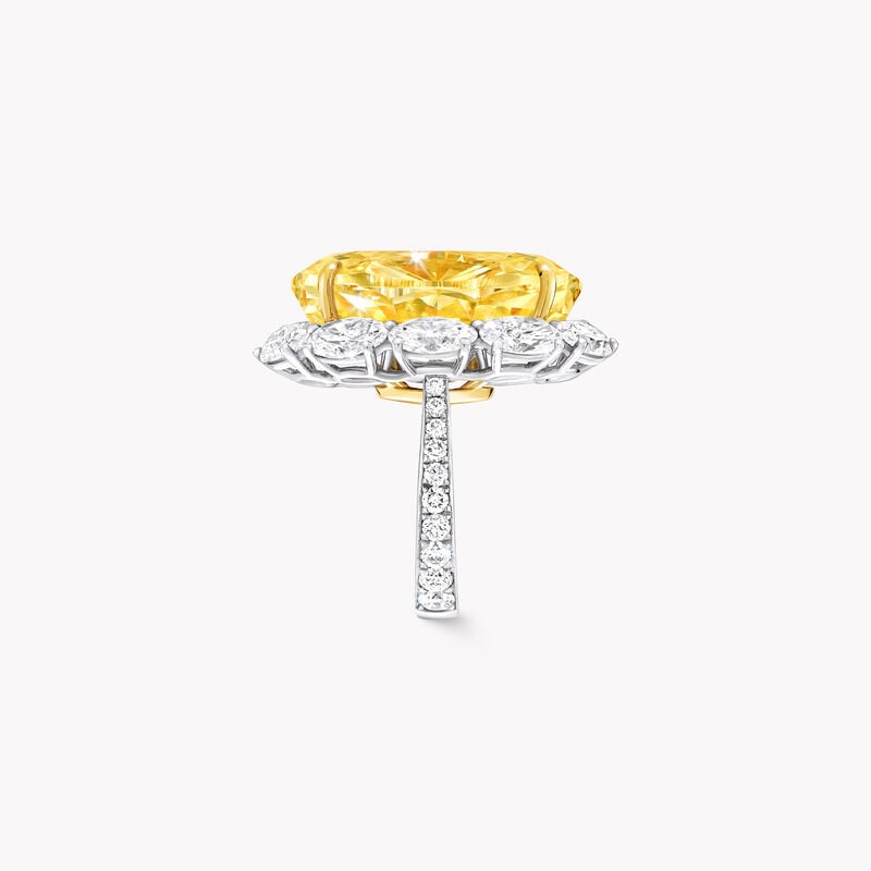 Fancy Intense Yellow Internally Flawless Oval Diamond Solitaire Ring