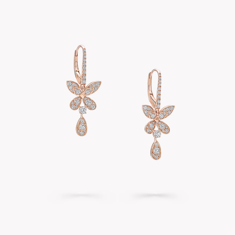 Pav&eacute; Butterfly Diamond Drop Earrings