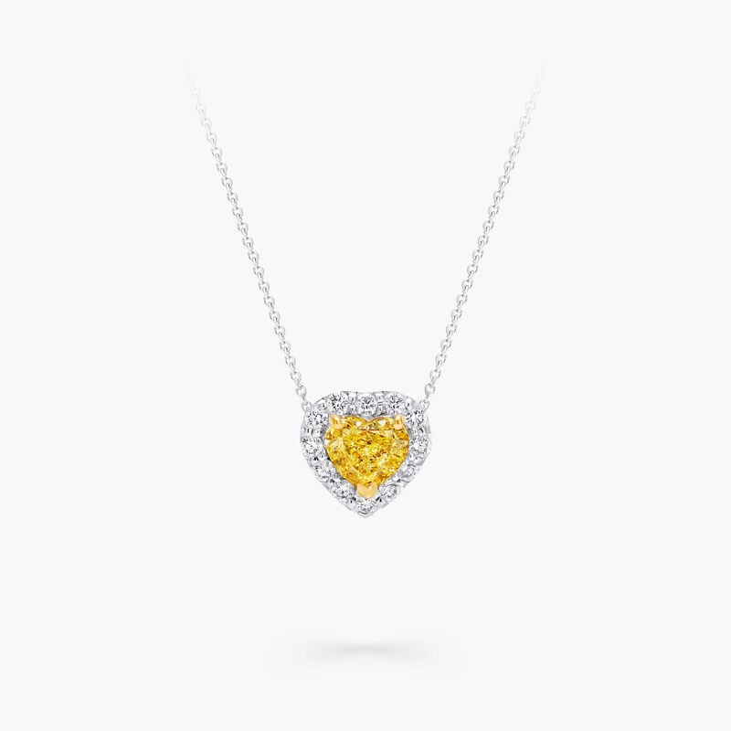 Icon Heart Shape Yellow and White Diamond Pendant