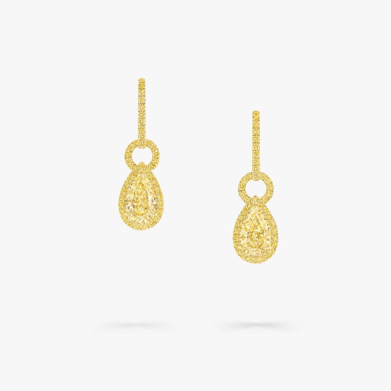 Icon 8 Pear Shape Yellow Diamond Earrings