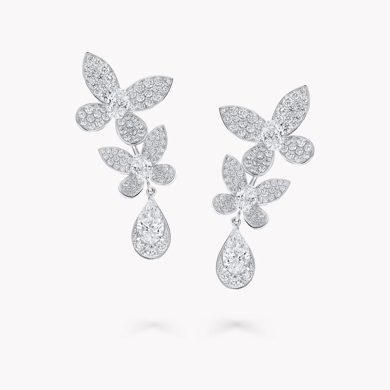 Pav&eacute; Butterfly Diamond Earrings