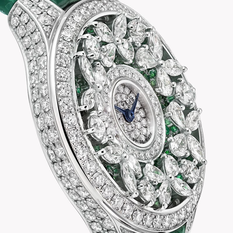 Classic Butterfly Diamond and Emerald Watch