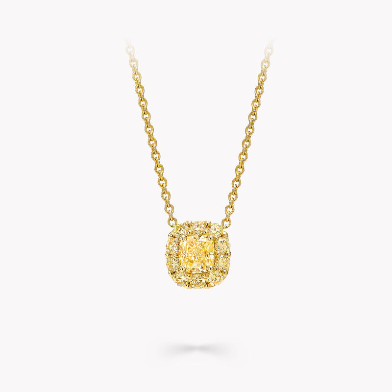 Icon Cushion Cut Yellow Diamond Pendant