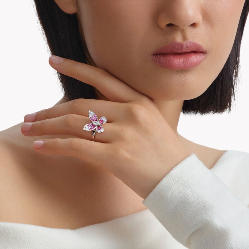 Butterfly Ruby, Pink Sapphire and Diamond Ring