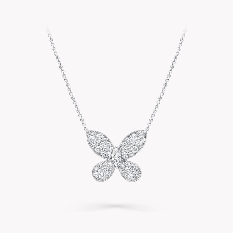 Pav&eacute; Butterfly Diamond Pendant