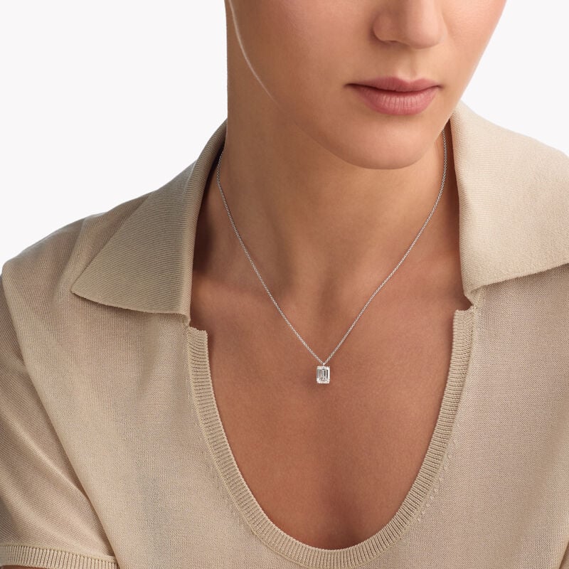Emerald Cut Diamond Pendant