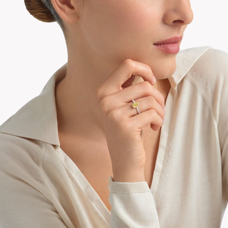 Foufou Pear Yellow Diamond Ring