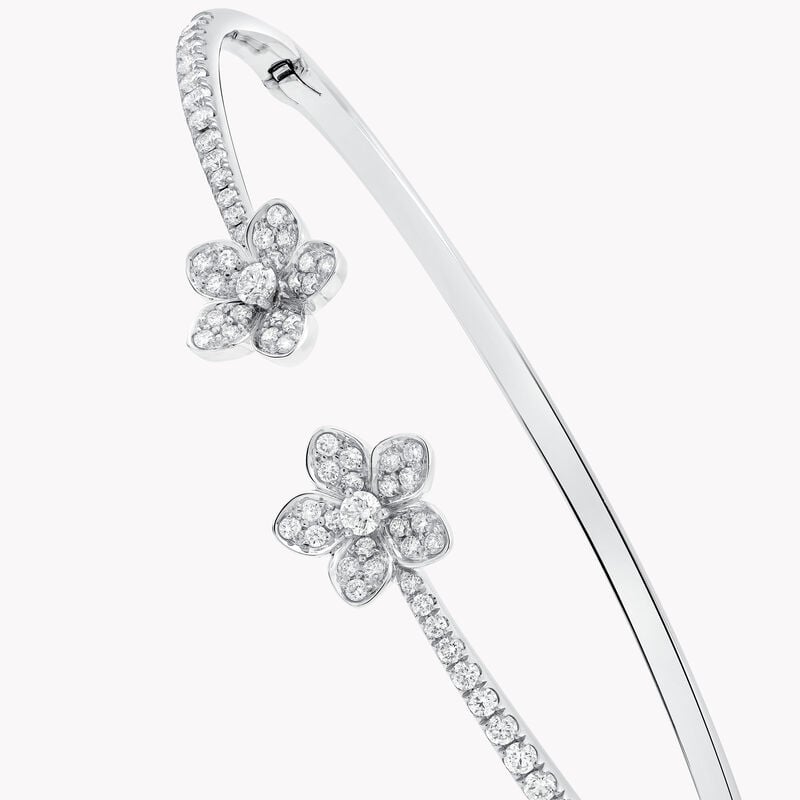 Wild Flower Open Pav&eacute; Diamond Bangle