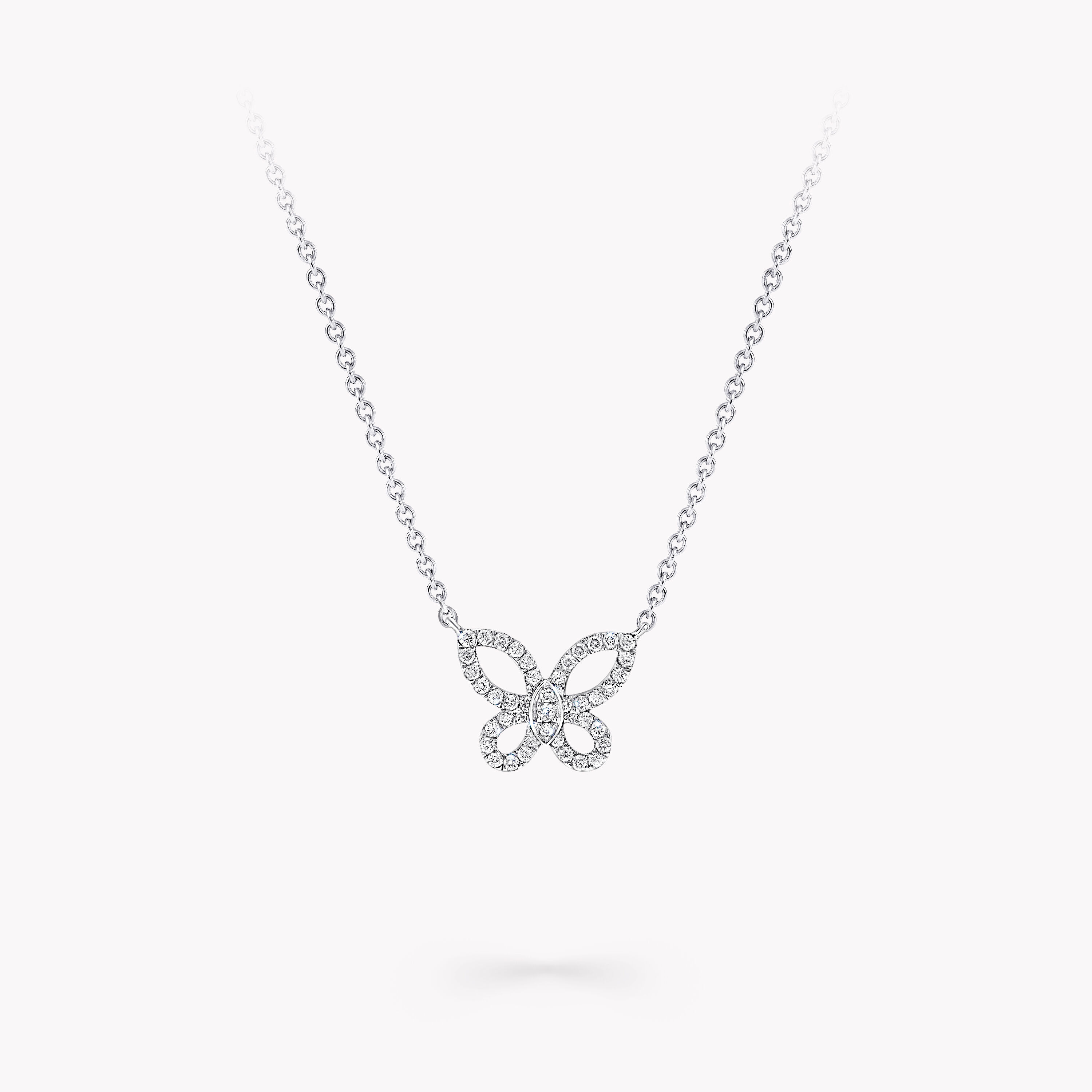ミニ バタフライ シルエット ダイヤモンド ペンダント, White Gold - Graff