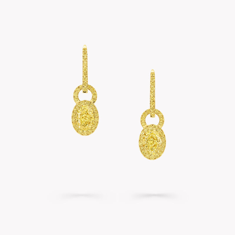 Icon 8 Oval Yellow Diamond Earrings