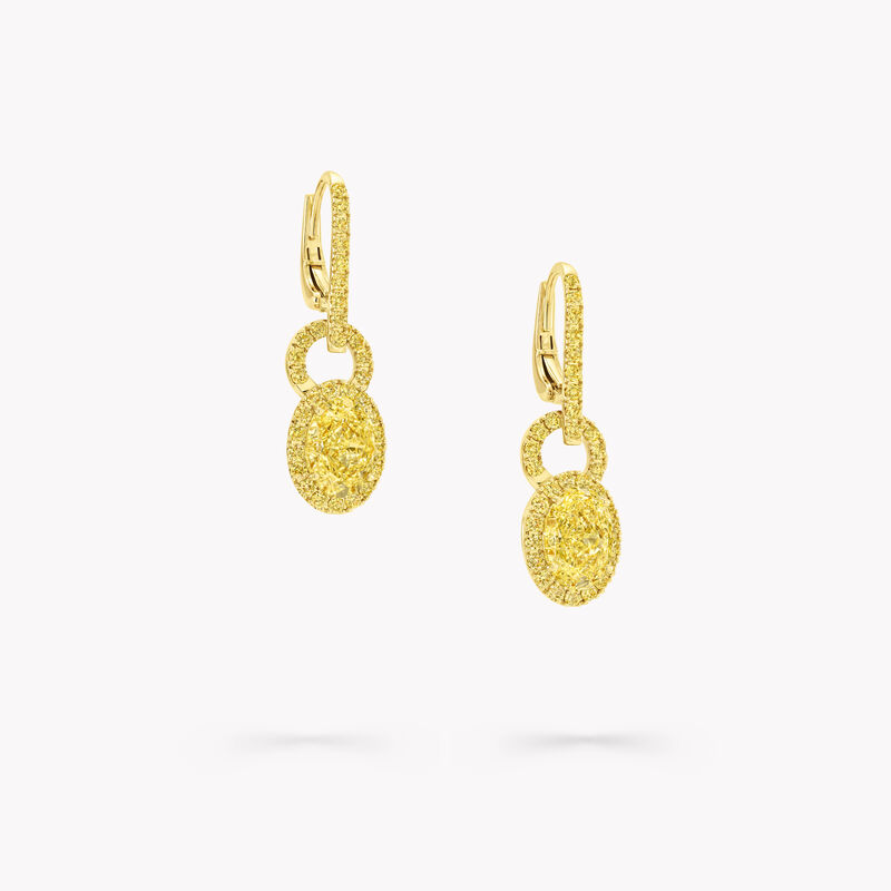 Icon 8 Oval Yellow Diamond Earrings