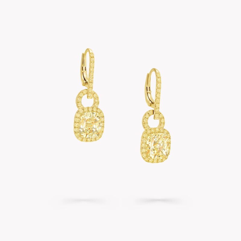  Icon 8 Cushion Yellow Diamond Earrings