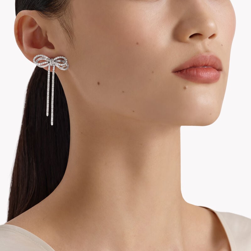 Tilda&rsquo;s Bow Diamond Double Strand Earrings