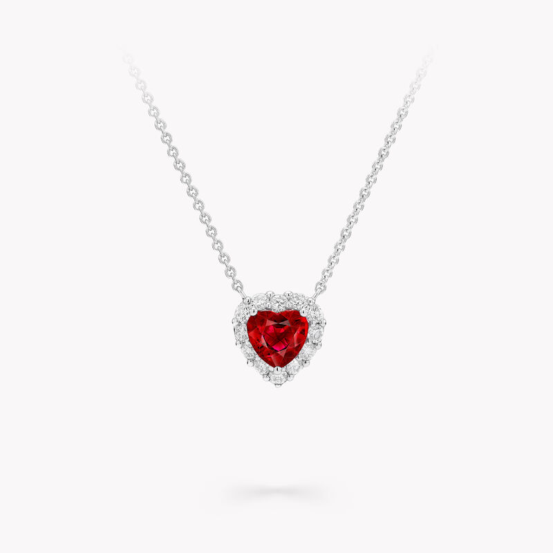 Icon Heart Ruby and Diamond Pendant
