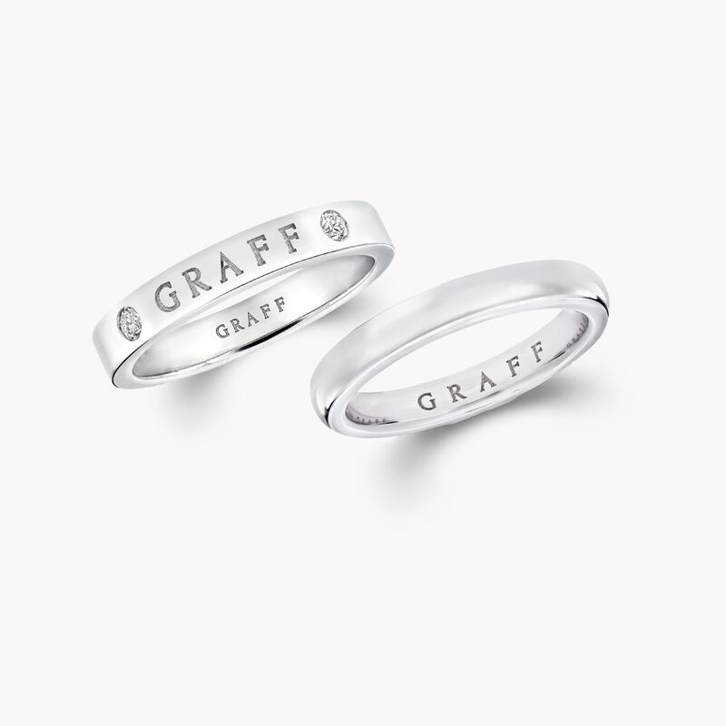 Graff Logo and D Shape Wedding Band Set
