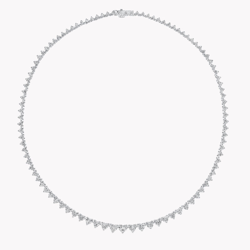 Heart Shape Diamond Graduated Line Necklace