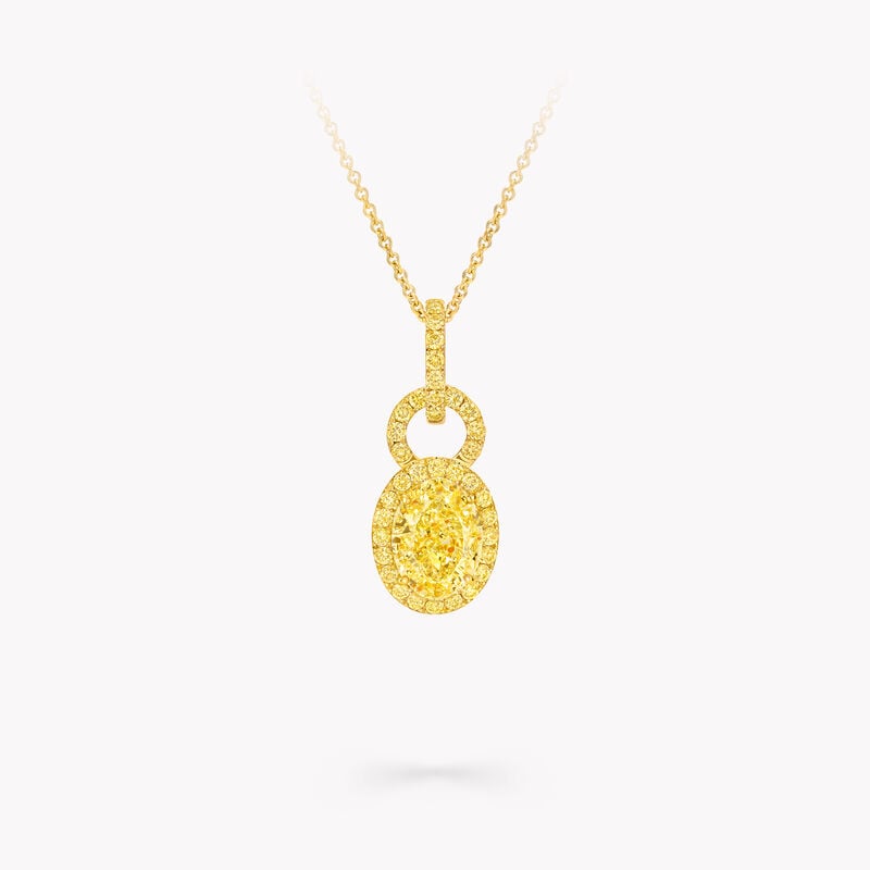 Icon 8 Oval Yellow Diamond Pendant