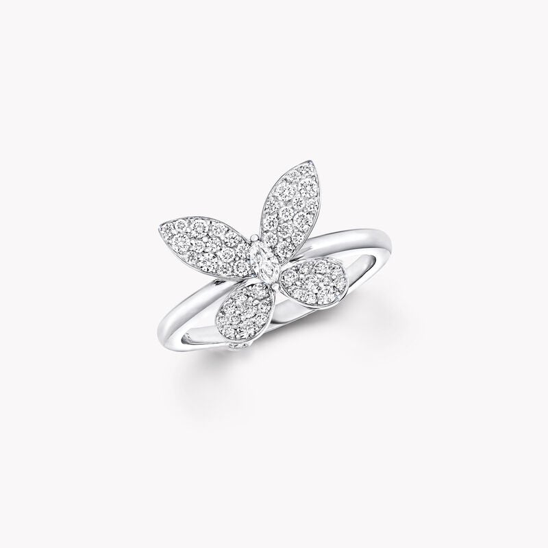 Pav&eacute; Butterfly Diamond Small Ring