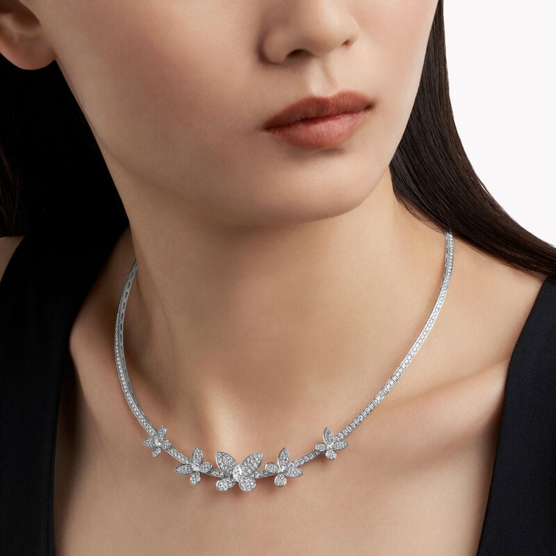 Pav&eacute; Butterfly Diamond Necklace