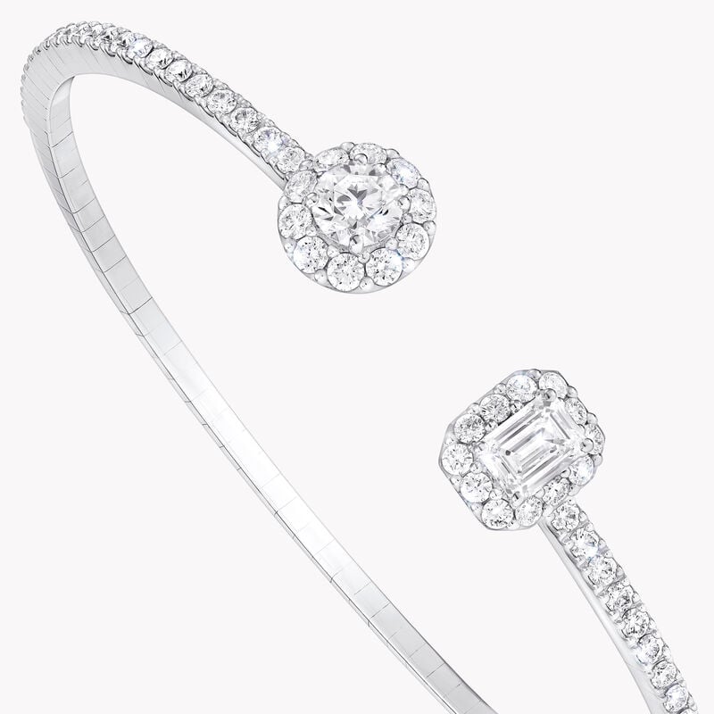 Icon Round and Emerald Cut Open Diamond Bangle