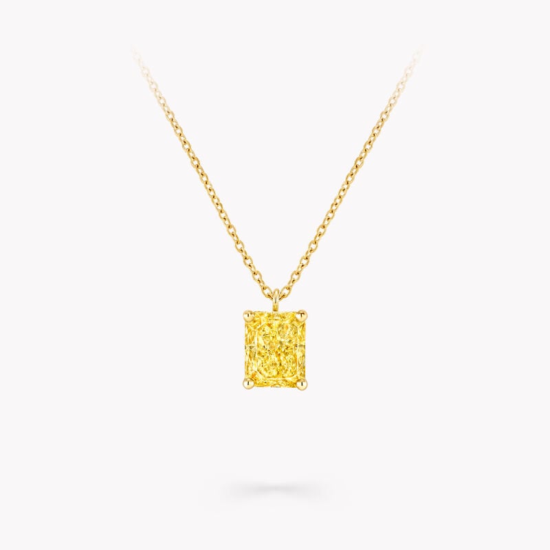 Radiant Cut Yellow Diamond Pendant